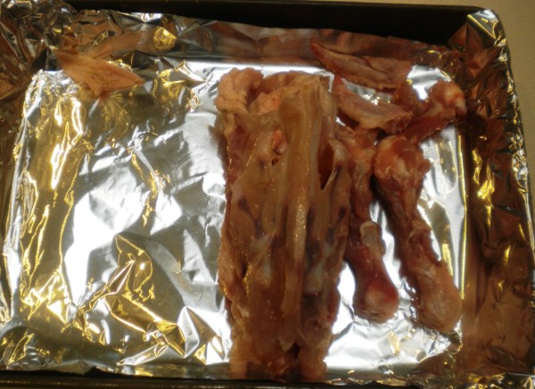 brown chicken stock - roast carcass