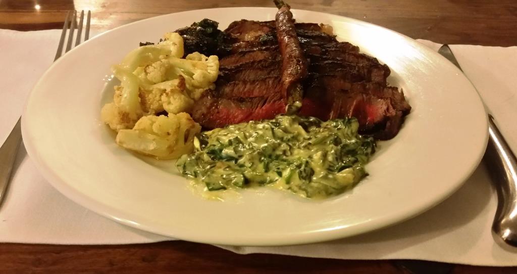 Creamed Spinach with steak